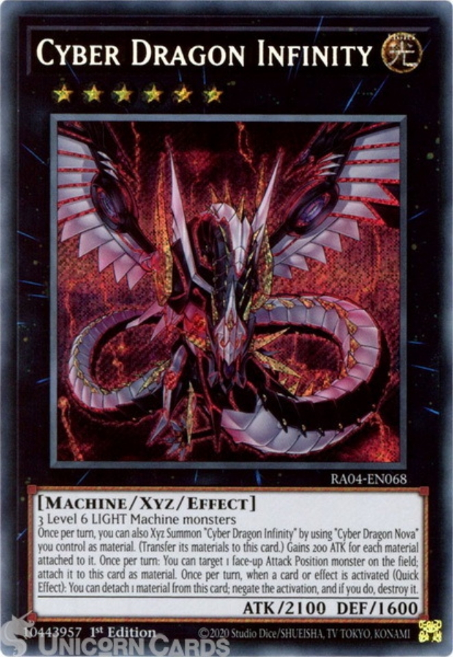 RA04-EN068 Cyber Dragon Infinity : Secret Rare 1st Edition Mint YuGiOh ...