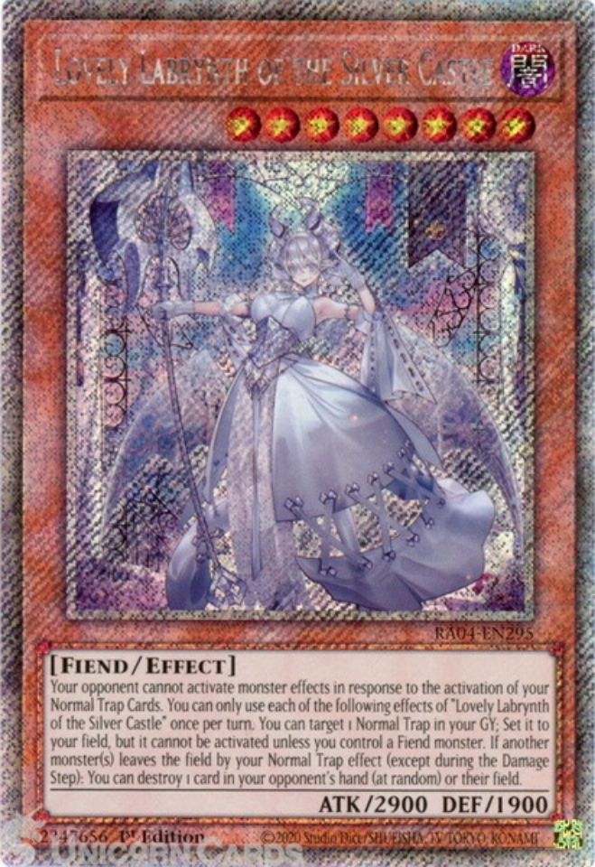 RA04-EN295 Lovely Labrynth of the Silver Castle : Platinum Secret Rare 1st  Edition Mint YuGiOh Card:: Unicorn Cards - YuGiOh!, Pokemon, Digimon and  MTG TCG Cards for Players and Collectors.