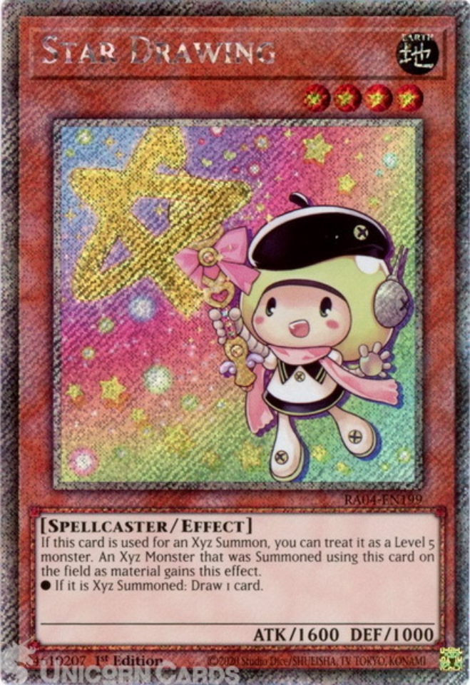 RA04-EN199 Star Drawing : Platinum Secret Rare 1st Edition Mint YuGiOh Card::  Unicorn Cards - YuGiOh!, Pokemon, Digimon and MTG TCG Cards for Players and  Collectors.