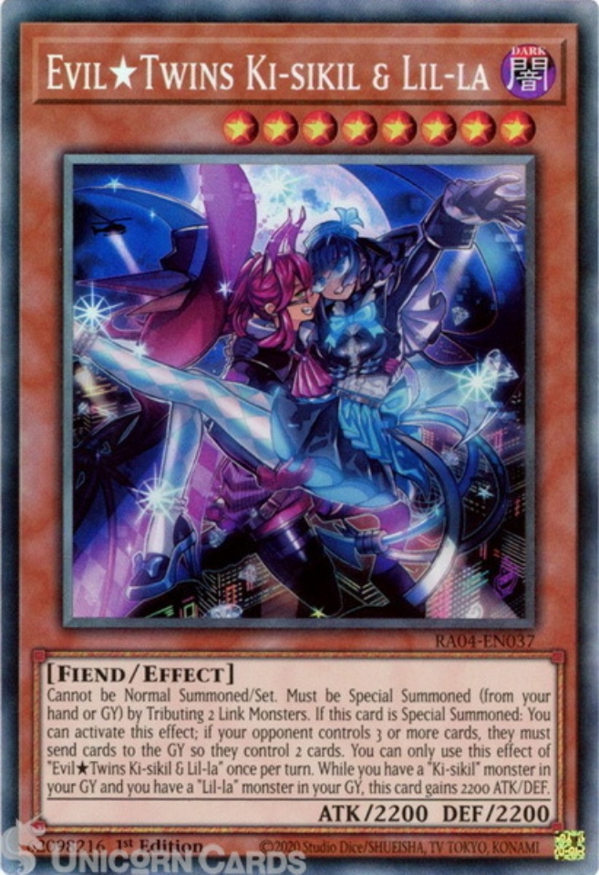RA04-EN037 Evil☆Twins Ki-sikil & Lil-la : Collector's Rare 1st