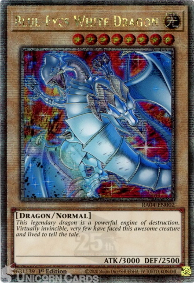 white card yugioh Yu Gi Oh Blue Eyes White Dragon Card Holographic Credit Card Holographic  Credit Card Skin – Anime Town Creations main image 1