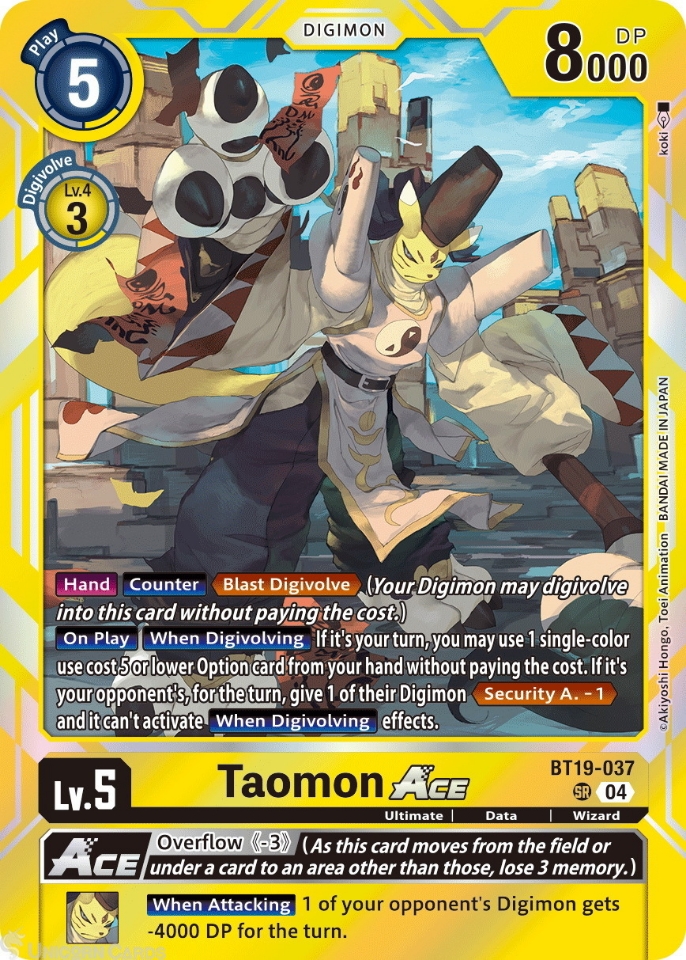 BT19-037 Taomon ACE : Super Rare Digimon Card : BT19-20: Special ...
