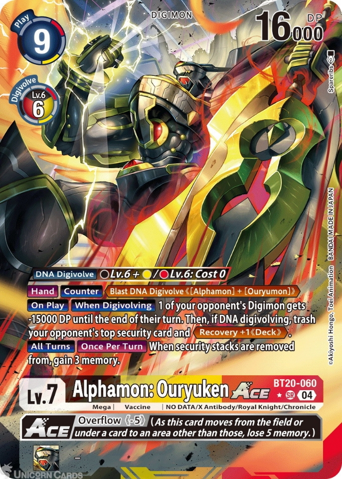 BT20-060 Alphamon: Ouryuken ACE : Super Rare Alternative Art