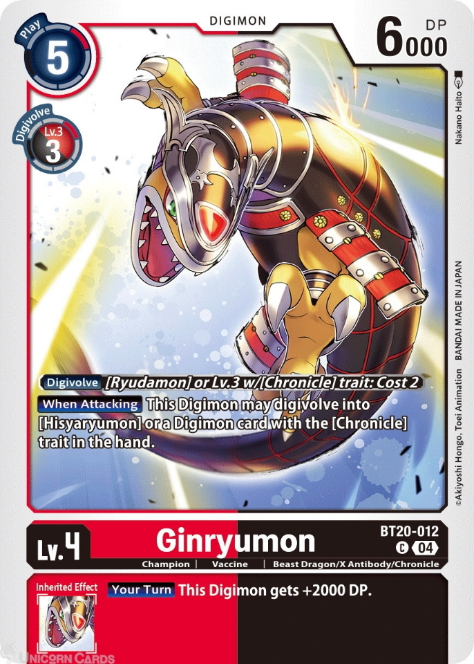 BT20-012 Ginryumon : Common Digimon Card : BT19-20: Special Booster Ver ...