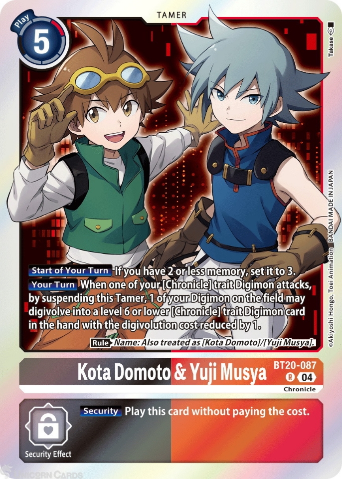 BT20-087 Kota Domoto & Yuji Musya : Rare Digimon Card : BT19-20 ...