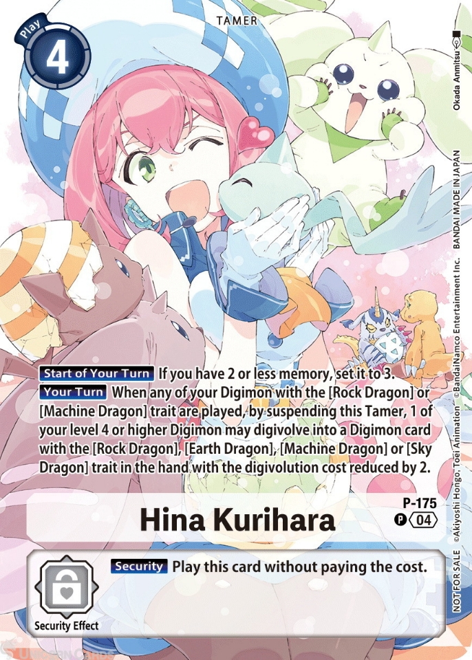 P 175 Hina Kurihara: Promo Box Topper Alternative Art Digimon Card: BT19 20: Special Booster Ver.2.5 Update Pack 2025 Box Topper Cards