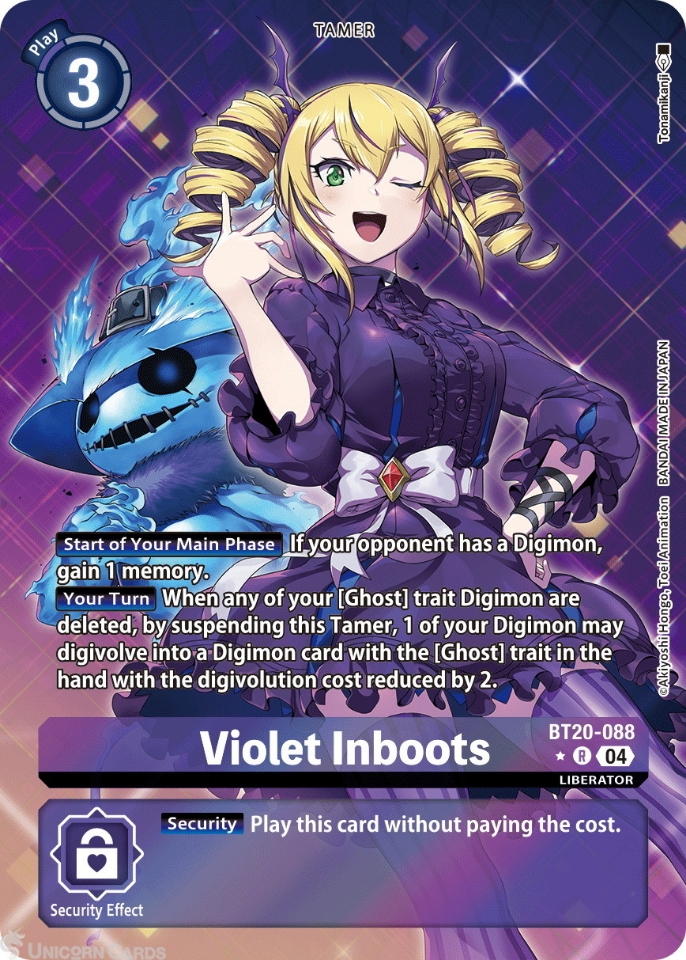 BT20 088 Violet Inboots: Rare Alternative Art Digimon Card: BT19 20: Special Booster Ver.2.5