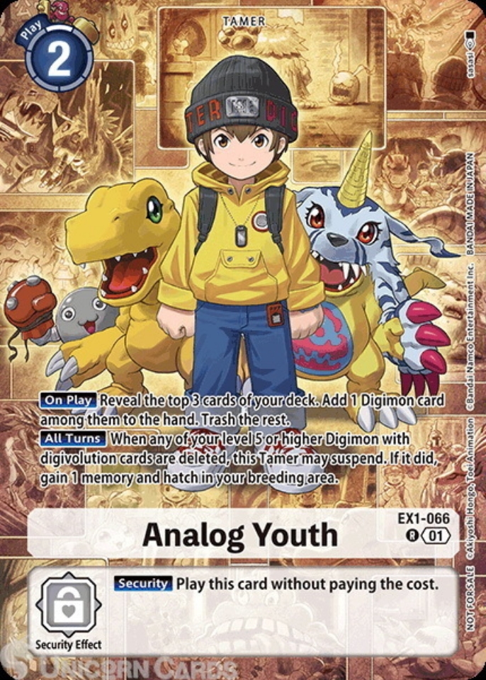 EX1 066 Analog Youth: Rare Alternative Art Digimon Card: BT21: Booster World Convergence BT21: Limited Card Pack Cards
