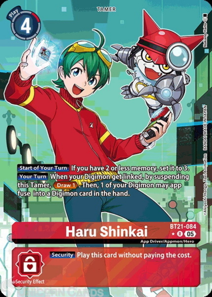 BT21 084 Haru Shinkai: Rare Alternative Art Digimon Card: BT21: Booster World Convergence