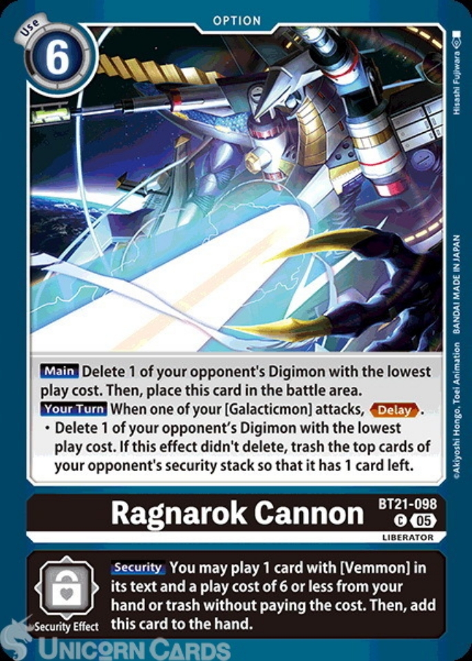 BT21-098 Ragnarok Cannon : Common Digimon Card : BT21: Booster World ...