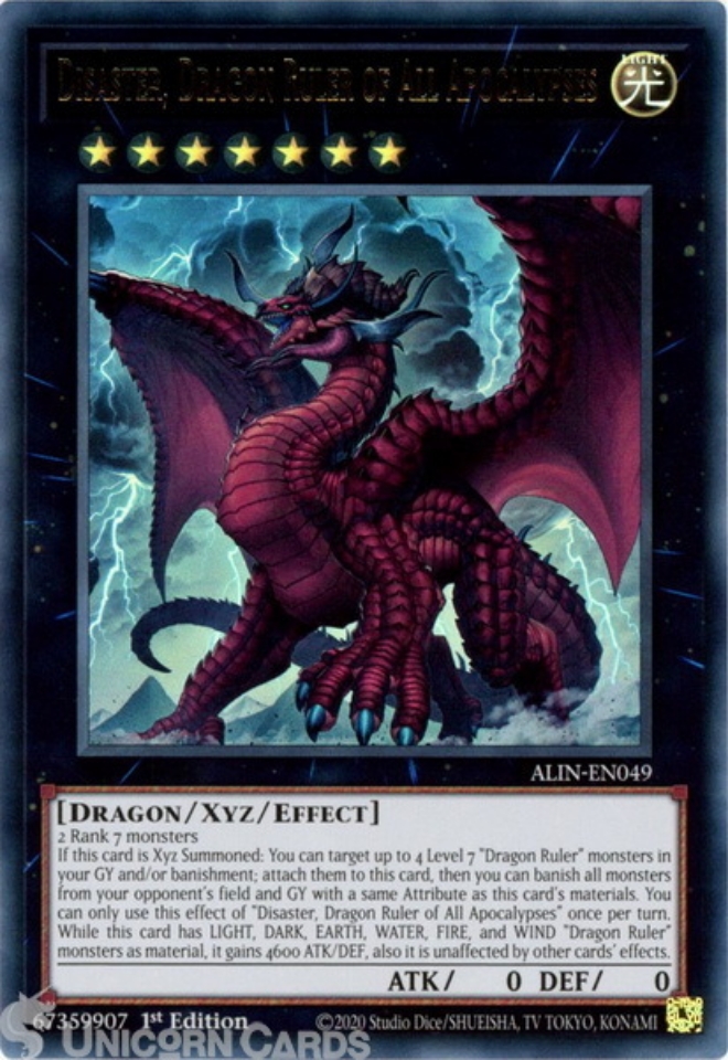 ALIN-EN049 Disaster, Dragon Ruler of All Apocalypses : Ultra Rare 1st ...