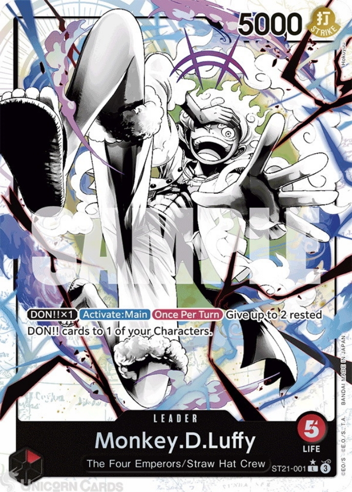 Monkey.D.Luffy ST21-001 Leader – One Piece TCG Starter Deck EX Gear 5 – Foil NM English