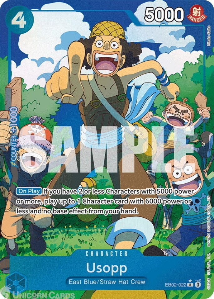 EB02 022 Usopp: Rare Alternative Art English One Piece TCG Card: EB02: Anime 25th Collection