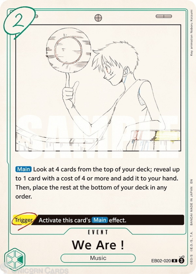 EB02 020 We Are: Rare English One Piece TCG Card: EB02: Anime 25th Collection