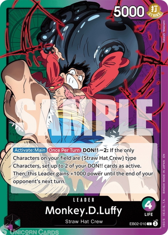 Monkey.D.Luffy トレーディングカード EB02-010 Monkey.D.Luffy : Leader English One Piece TCG Card : EB02