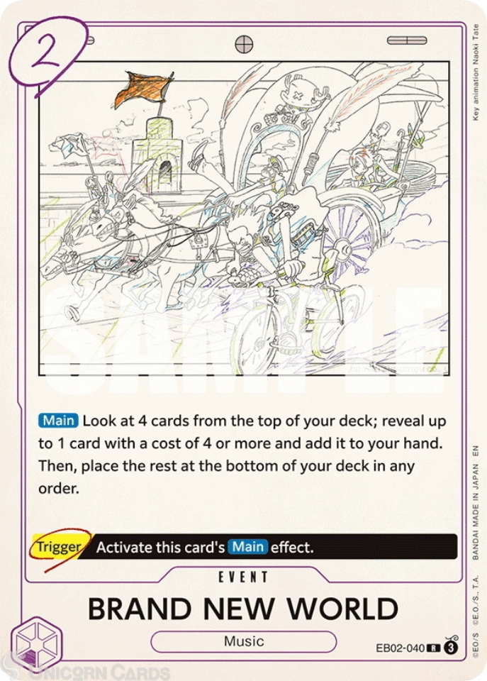 EB02 040 BRAND NEW WORLD: Rare English One Piece TCG Card: EB02: Anime 25th Collection