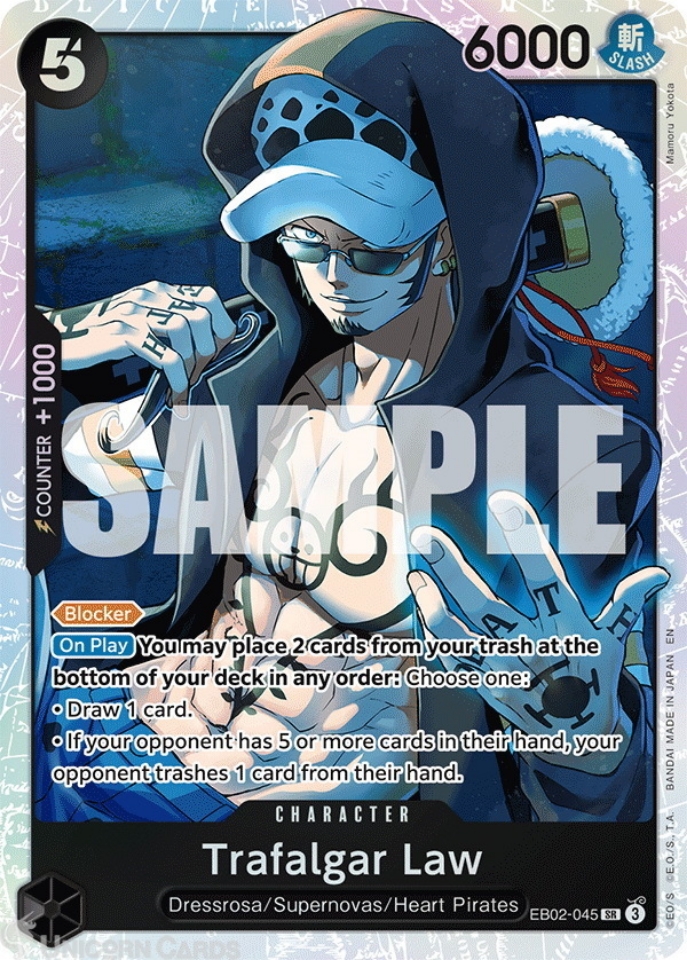 EB02-045 Trafalgar Law : Super Rare English One Piece TCG Card