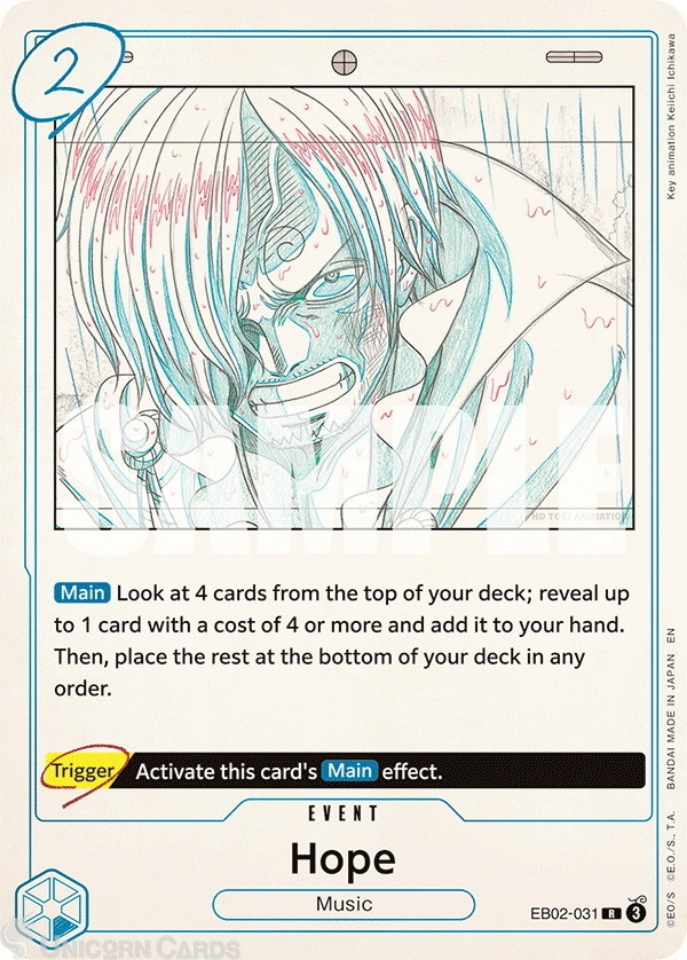 EB02 031 Hope: Rare English One Piece TCG Card: EB02: Anime 25th Collection