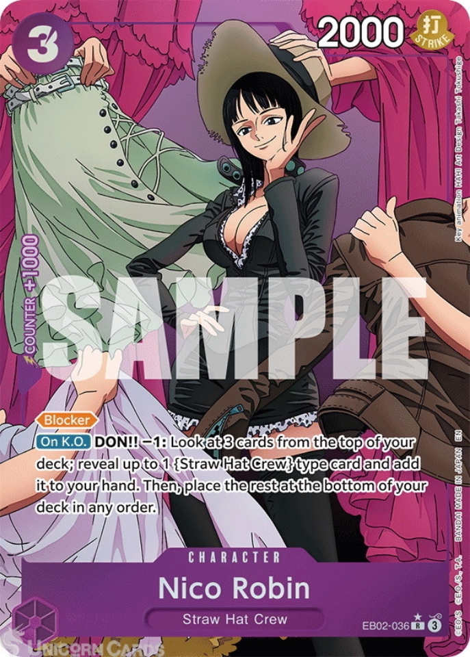 EB02 036 Nico Robin: Rare Alternative Art English One Piece TCG Card: EB02: Anime 25th Collection
