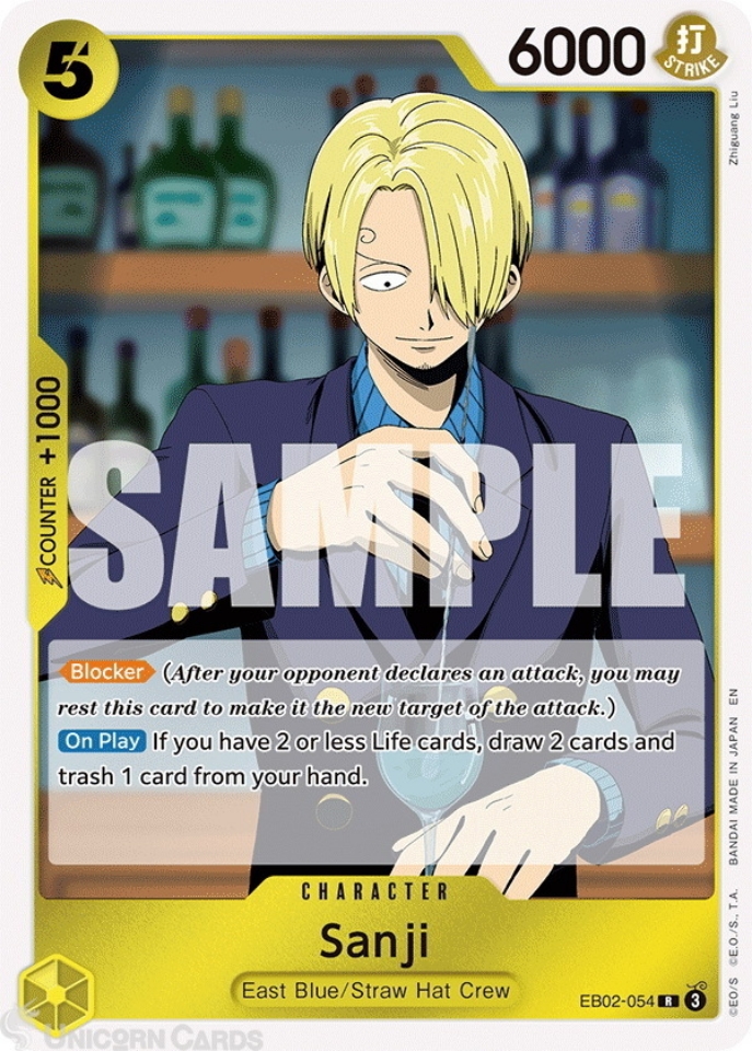 EB02-054 Sanji : Rare English One Piece TCG Card : EB02: Anime 25th  Collection:: Unicorn Cards - YuGiOh!, Pokemon, Digimon and MTG TCG Cards  for Players and Collectors.