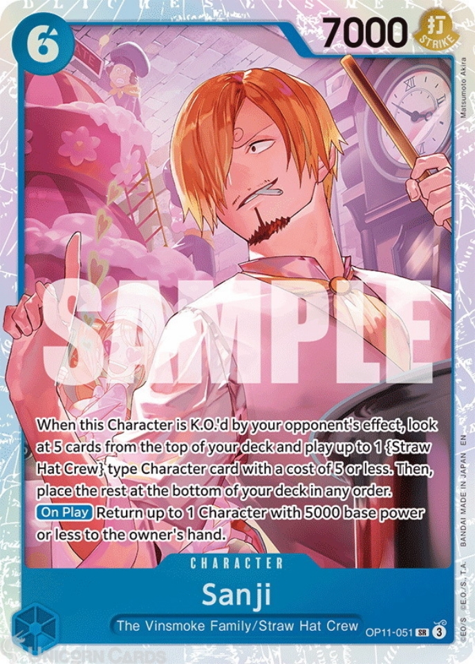 OP11-051 Sanji : Super Rare English One Piece TCG Card : OP11: A