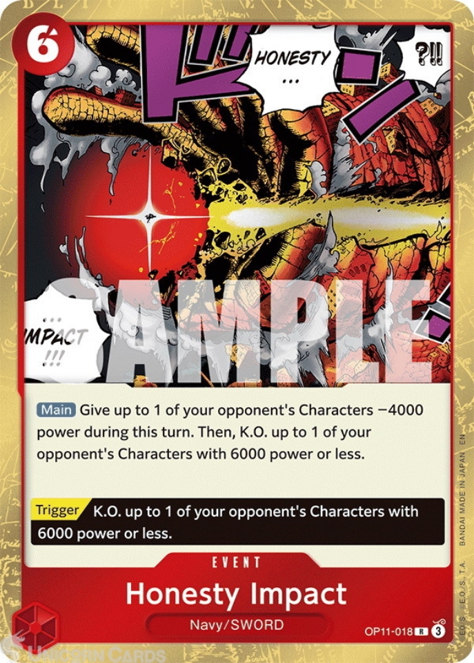OP11-018 Honesty Impact : Rare English One Piece TCG Card : OP11