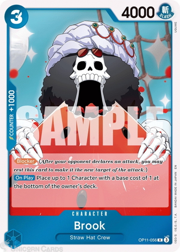OP11-056 Brook : Rare English One Piece TCG Card : OP11: A Fist Of