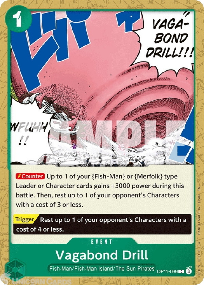 OP11-039 Vagabond Drill : Common English One Piece TCG Card : OP11