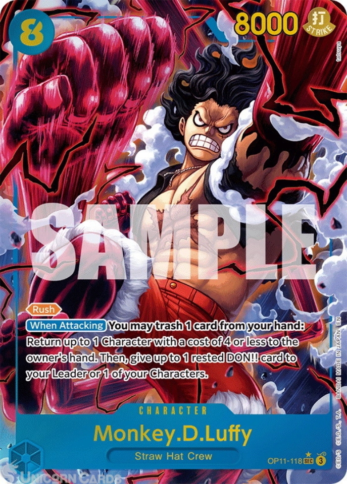 OP11-118 Monkey.D.Luffy : Secret Rare Alternative Art English One