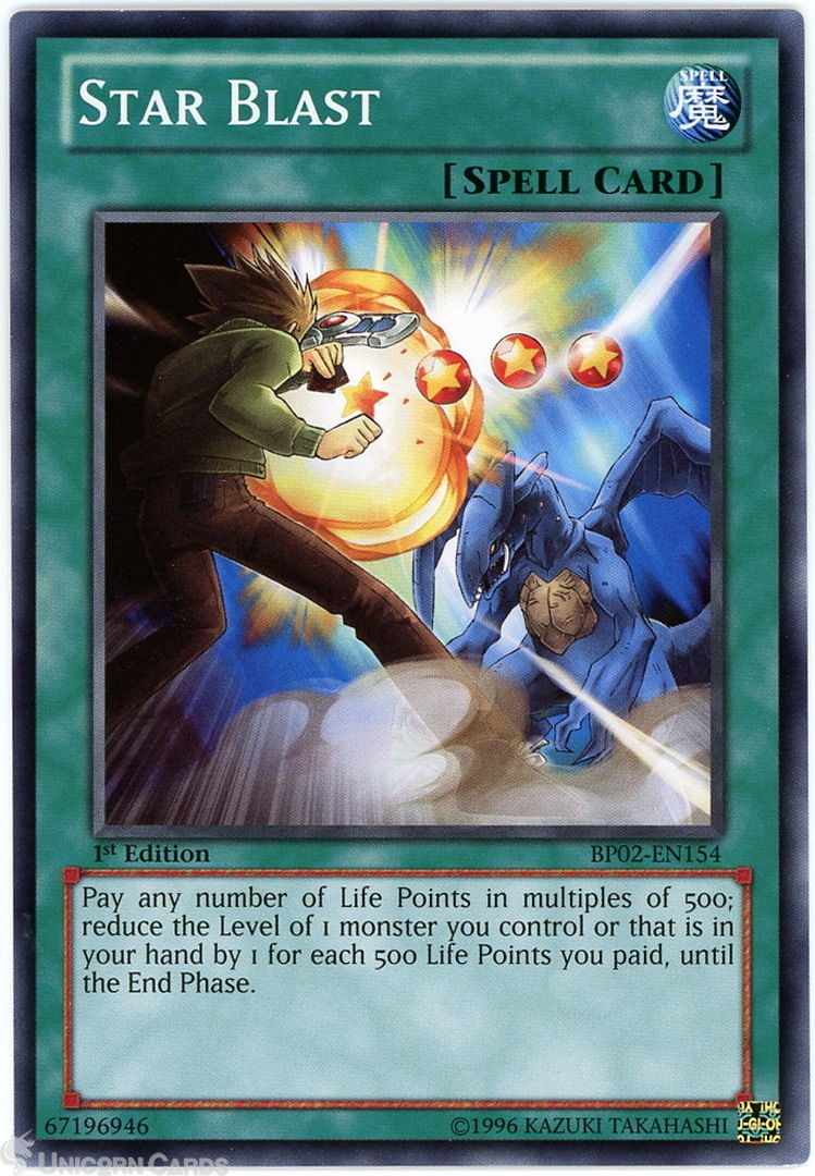BP02 EN154 Star Blast Common 1st Edition Mint YuGiOh Card Unicorn 