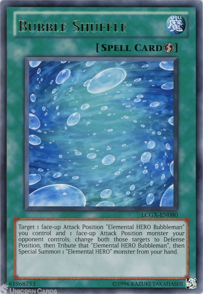 LCGX-EN080 Bubble Shuffle Rare UNL Edition Mint YuGiOh Card:: Unicorn ...