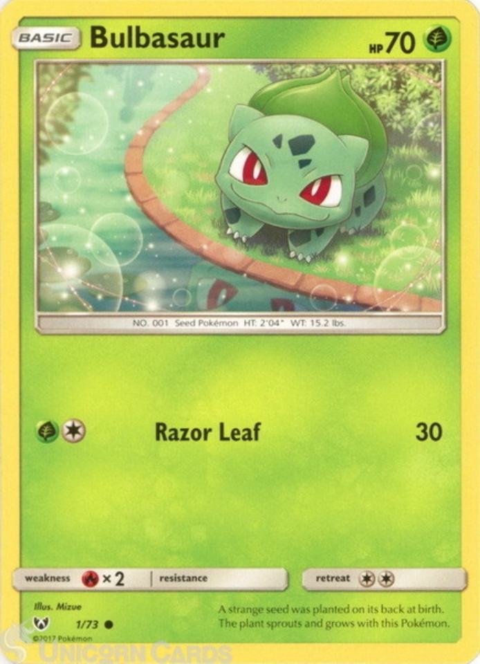 Bulbasaur 1/73 : Common Mint/Near Mint Pokemon Card : SM3.5: Shining ...