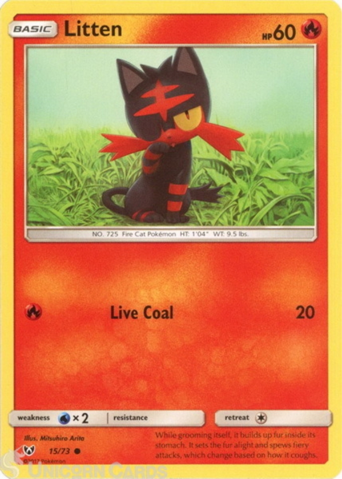 Litten 15/73 : Common Mint/Near Mint Pokemon Card : SM3.5: Shining ...