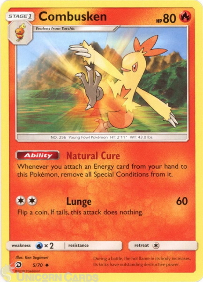 Combusken 5/70 : Uncommon Mint/Near Mint Pokemon Card : SM7.5