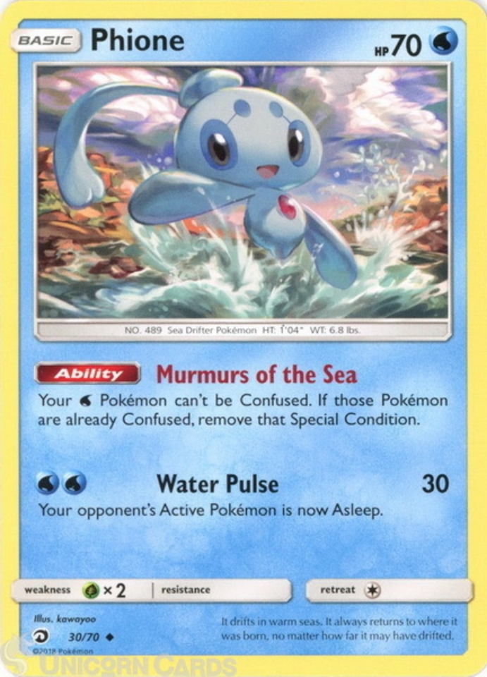 Phione 30/70 : Uncommon Mint/Near Mint Pokemon Card : SM7.5