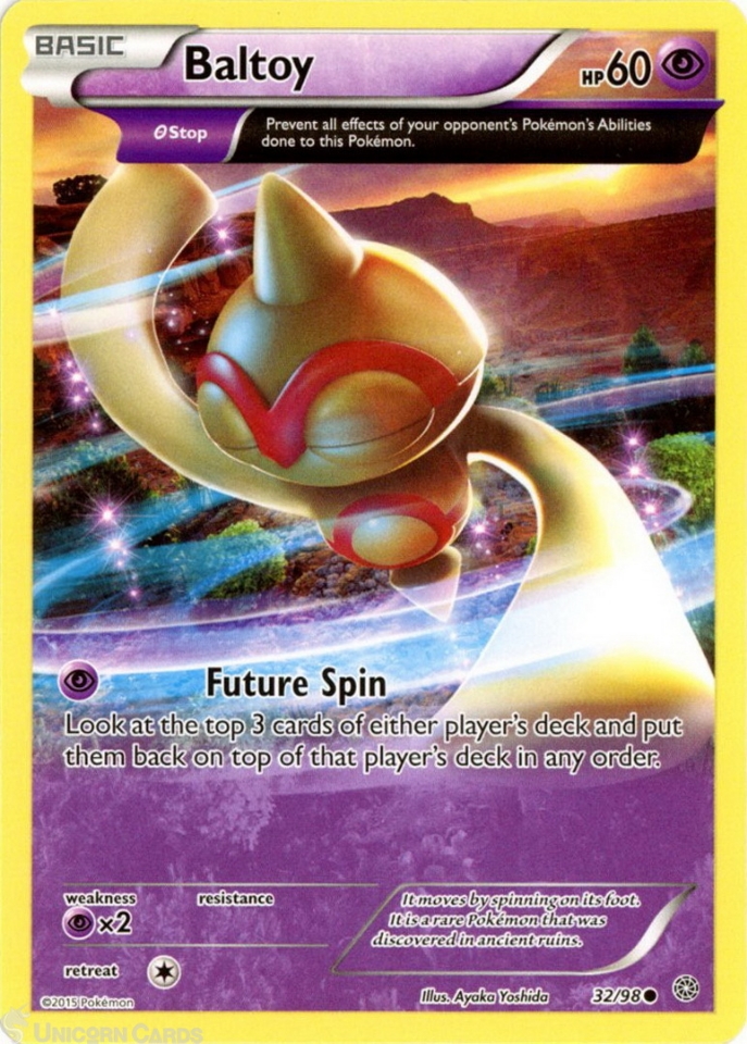baltoy pokemon card value Baltoy 32/98 : Common Mint/Near Mint Pokemon Card : XY07: Ancient Origins::  Unicorn Cards