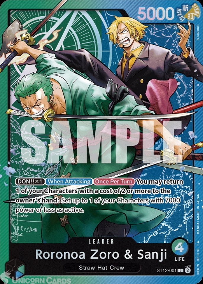 ST12-001 Roronoa Zoro & Sanji : Leader English One Piece TCG Card