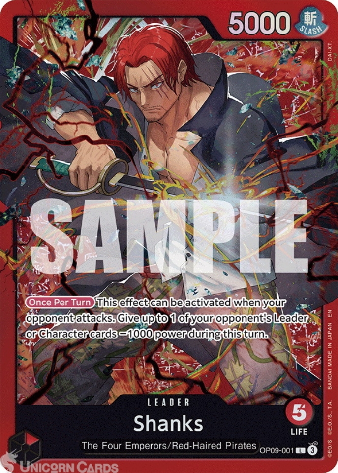 OP09-001 Shanks : Leader English One Piece TCG Card : ST23