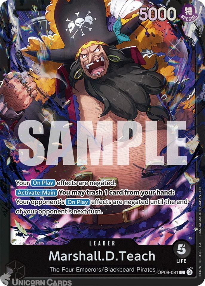 OP09-081 Marshall.D.Teach : Leader English One Piece TCG Card
