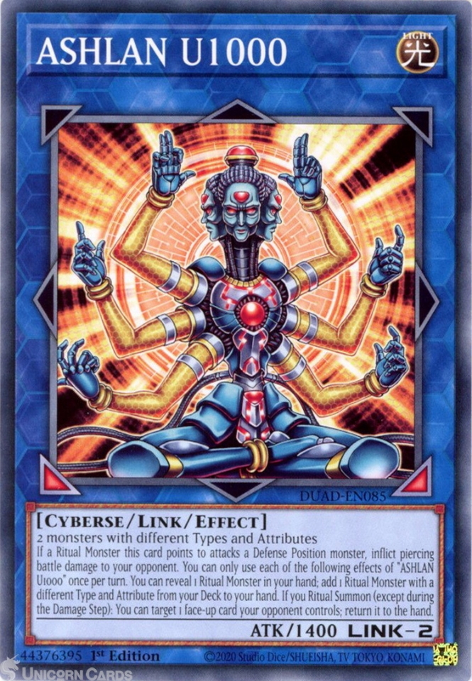 DUAD-EN085 ASHLAN U1000 : Common 1st Edition Mint YuGiOh Card