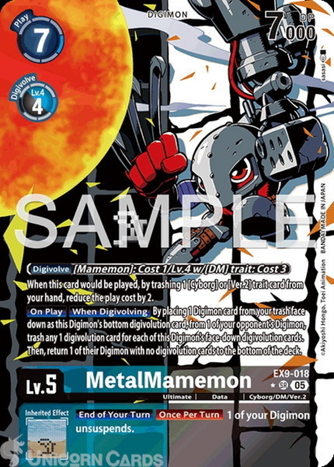 EX9-018 MetalMamemon : Super Rare Alternative Art Digimon Card