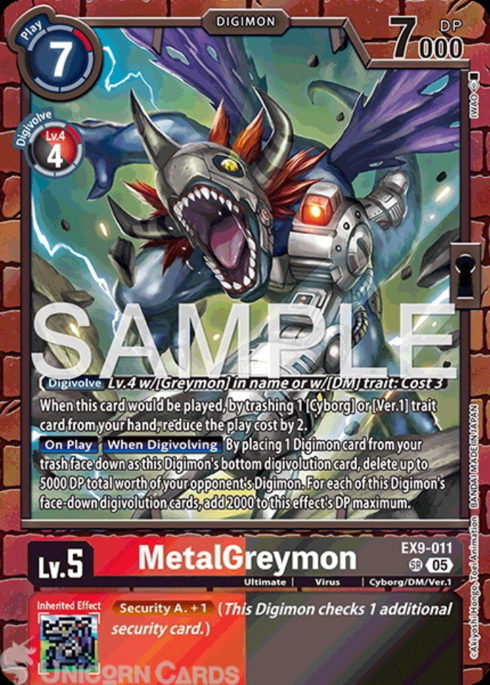 EX9-011 MetalGreymon : Super Rare Digimon Card : EX09: Versus