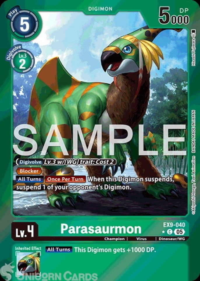 EX9-040 Parasaurmon : Limited Common Foil Alternative Art