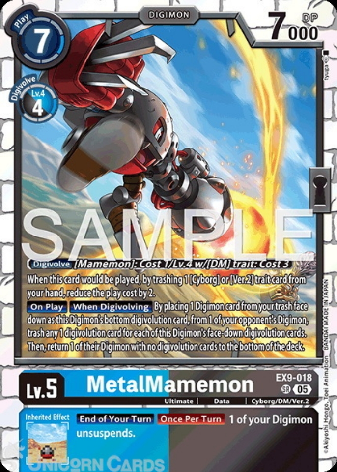 EX9-018 メタルマメモン　SP EX9-018 MetalMamemon : Super Rare Digimon Card : EX09