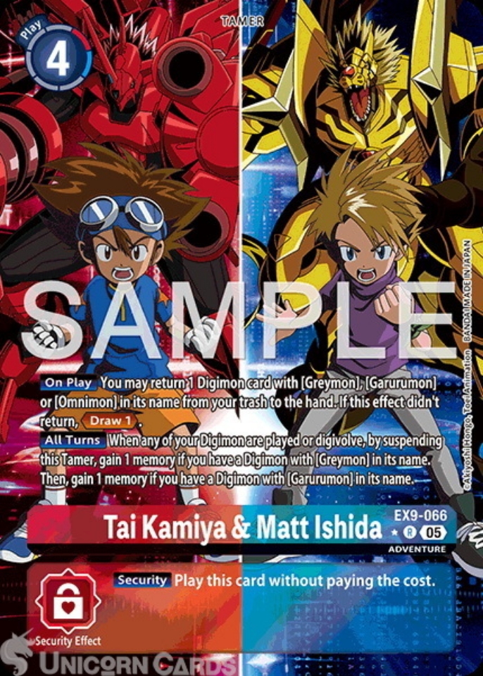 EX9-066 Tai Kamiya & Matt Ishida : Rare Alternative Art Digimon Card ...