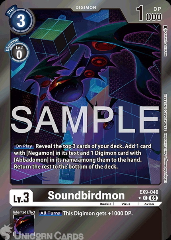 EX9-046 Soundbirdmon : Limited Common Foil Alternative Art