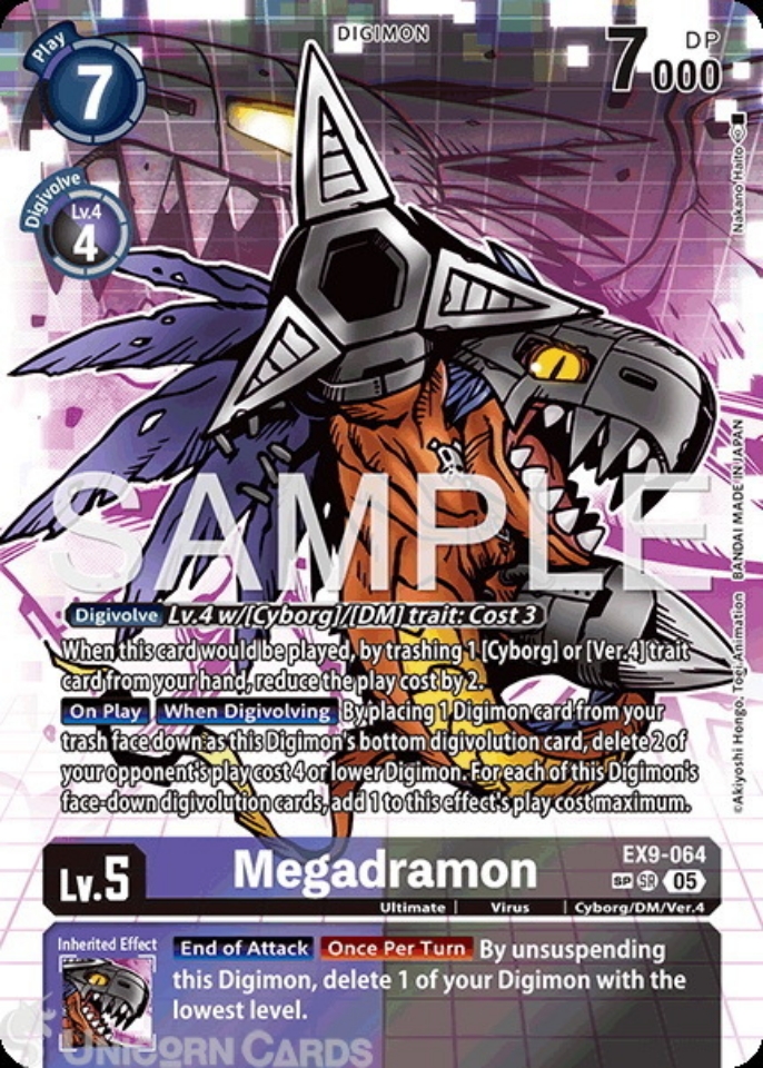 EX9-064 Megadramon : Special Rare Digimon Card : EX09