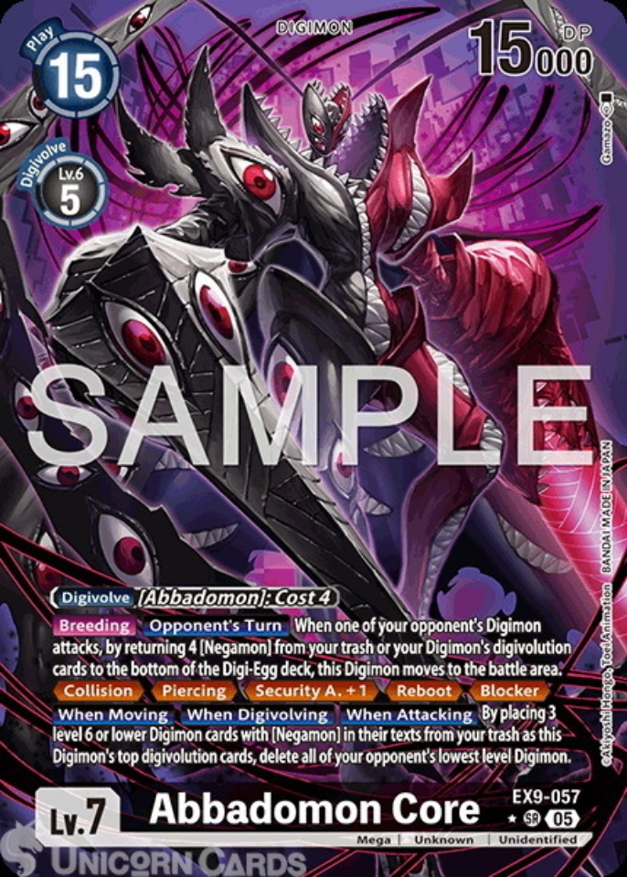 EX9-057 Abbadomon Core : Super Rare Alternative Art Digimon Card