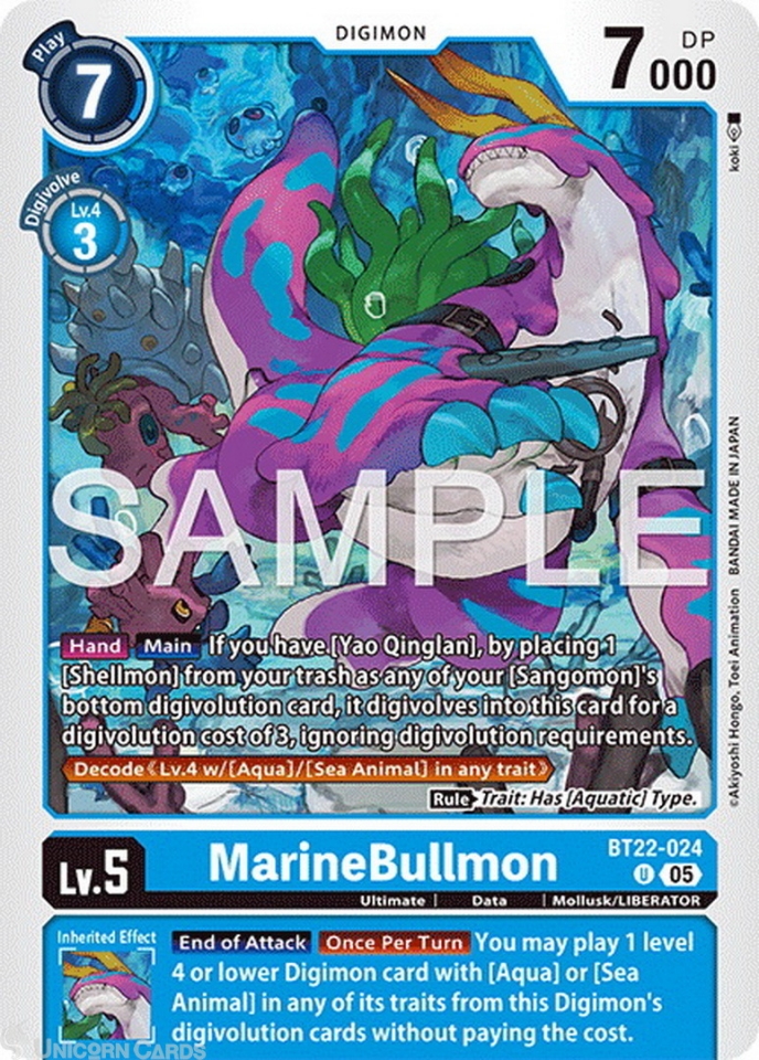 BT22-024 MarineBullmon : Uncommon Digimon Card : BT22: Cyber Eden ...