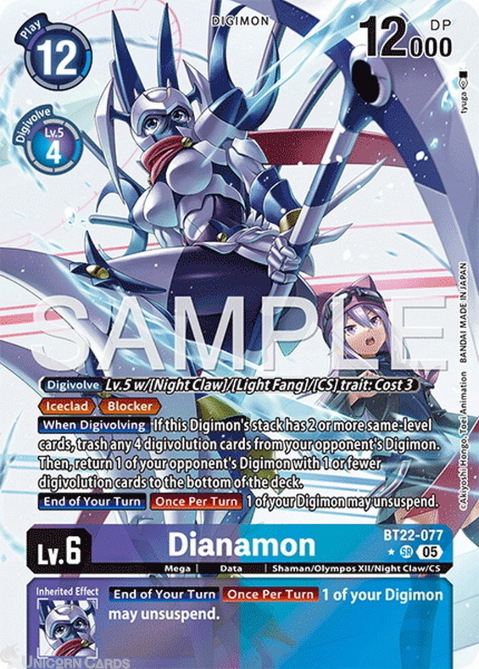 BT22-077 Dianamon : Super Rare Alternative Art Digimon Card
